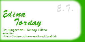 edina torday business card